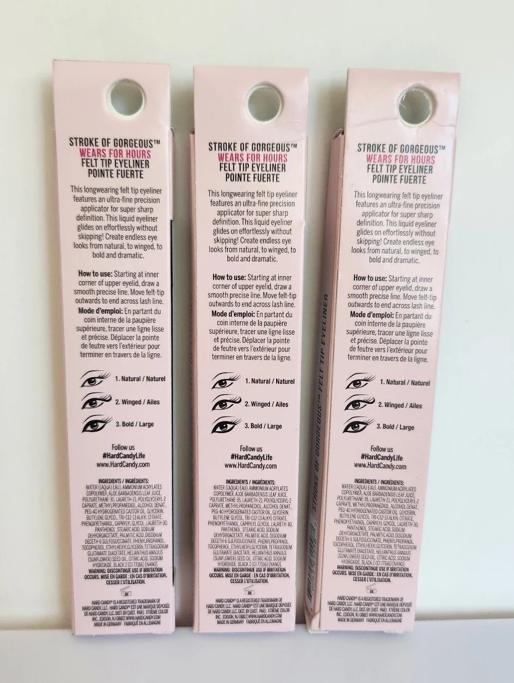 Lot of 3#1558 Little Black Dress Hard Candy Stroke of Gorgeous Felt Tip Eyeliner